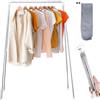 GOMETY Appendiabiti pieghevole, in acciaio inox, 34-70 cm, regolabile, piccolo portabiancheria pieghevole, leggero e stabile per viaggi, campeggio, lavanderia, a casa, escursionismo