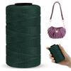 LEREATI Cordino per Borse Uncinetto Piatto Filo Macrame 1mm x 230m Macrame Corda Colorata Cordoncino per Borse a Uncinetto, Arazzo da Parete, Acchiappasogni, Fai da Te (Verde Scuro)