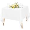 Teruntrue 1 Pezzi Tovaglia Quadrata Bianca 132x132 cm, Tovaglia Quadrata per Feste per Tavolo da 60-90 cm, Tovaglia Lavabile in Poliestere per Buffet di Nozze Ristorante da Campeggio