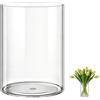 MELEJIA Vasi in Acrilico Rotondo Trasparente, Vaso Indistruttibile Leggero - Diametro 15cm x Altezza 25cm, Vasi Trasparente Resistente per Fiori Freschi/Finti, Decorazione Interna/Esternea