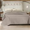 IlGruppone Trapuntino Fiocco Trapuntato Matrimoniale Elegante Copriletto Con Trapuntatura Fantasia Fiocchetti Due Piazze Coperta Letto Leggera Primavera Estate Trapunta Coperta Leggera Fiocchetto - Tortora