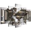 Cuadros B&D XXL - Quadro 200x100 cm 5 Pezzi Stampa su tela XXL Immagini Moderni Murale Fotografia Grafica Decorazione da parete Quadri Componibili cittamappa del mondo terraforma k-A-0013-b-n