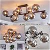 HOFSTEIN Lampada da soffitto Koyoto, lampada da soffitto a 10 luci in metallo/vetro nero/fumo, moderna lampada dal design retrò/vintage (paralumi Ø 15 cm), E14, sala da pranzo, soggiorno, cucina