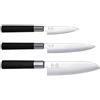 Kai 67-W13 Wasabi - Set di coltelli: 2 coltelli Multiuso (6710P/6715U) e 1 Santoku (6716S)