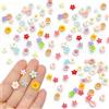 Niuhong 100 PCS Mini Fiori Decorati Floreale Resina Colorata 3D Resina Miniatura Colore Fiore Ornamenti Colorati Decorazioni Creative Arte Chiodo Paesaggi Miniatura Decorazione Artigianale (A)