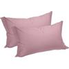 Caleffi Set 2 Federe Percalle Tinta Unita, Rosa