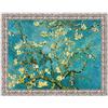 LuxHomeDecor Quadro Stampa su Tela Vincent Van Gogh Mandorlo in Fiore con Cornice in Legno Argento Classico Misura 53x43 CM