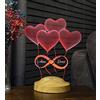 Sentidos Lampada da regalo personalizzata San Valentino, regalo con simbolo dell'infinito con nome per matrimonio, fidanzamento, fidanzamento, fidanzamento, fidanzata, comodino, luce notturna