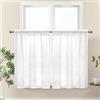 Libershine Tende da caffè, 2 pannelli per piccole finestre, bagno, cucina, tende corte traslucide per camera da letto, soggiorno, cantina, colore bianco, 65 x 90 cm