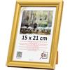 3-B Cornice portafoto Mori - oro - 15 x 21 cm (A5) - Cornice in legno, cornice per documenti con vetro acrilico