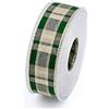 GIVBRO Nastro a quadri di Natale, corda da avvolgimento con bordo metallico per decorazioni fai da te, matrimoni, compleanni, bouquet di colore verde, 2,5 x 10 m