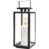 Leikurvo Lanterna nera, 21 cm, in metallo per candele, decorazione esterna, lanterna decorativa in metallo, per cimitero, resistente alle intemperie, per pareti esterne, soggiorno, tavoli, bar, verande