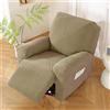 WWQQKJ Copripoltrona Relax Reclinabile, Copripoltrona Elettrica Reclinabile Elasticizzato con Tasche Universale Copri Poltrona Elettrica Reclinabile con Braccioli(Curry Chiaro,1 Posto)