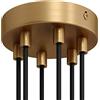 creative cables Kit rosone per lampadario da soffitto (serracavo cilindrico, metallo color bronzo satinato, Ø 120 mm, 6 fori) - Fissaggio a staffa per lampadari e sospensioni multiple