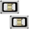 IINCOOY Faretti A LED da 10 W, Luce di Sicurezza 12-24 V CC, Impermeabile IP65, Faretto da Parete A LED for Esterni, 800 Lm, for Giardino, Cortile, Prato(2Pack)