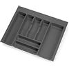 Emuca - Portaposate per cassetto da cucina Vertex/Concept 500, modulo 600 mm, Spalle 16mm, Plastica, grigio antracite