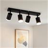 Gr4tec Binario Faretti LED Soffitto Orientabili 4 Luci GU10 Senza Lampadina | Moderna Lampadario Faretti, Metallo Faretto LED Interno da Soffitto, Binario Faretti LED per Cucina Soggiorno Corridoio
