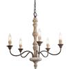 MOWEO Lampadario a 5 luci, lampada a sospensione con telaio in legno a 5 bracci Candele Vintage Apparecchio Lampada da soffitto a sospensione Goccia di pioggia per sala da pranzo Cucina Camera da letto