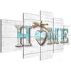 Runa Art Murali Da Parete Home 5 Pezzi Quadro Tela Non Tessuta Decorazione Soggiorno Muro di Pietra Grigio Turchese 014852c