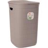 Sicignano Casalinghi Ingrosso Casalinghi Sicignano Portabiancheria Domus 50 Lt in Plastica Riciclata ? Contenitore Salvaspazio con Coperchio, Design Moderno, 37x36x56h cm ? Made in Italy (Greige)