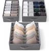 Euphoria Casa Organizer Cassetti, Set Divisori Per Cassetti In Tessuto Per Biancheria, Reggiseni, Calzini, Cravatte - Contenitori Salvaspazio Divisori Cassetti (Grigio Mélange)