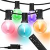 HOUHUI Luci da Fata per Esterni, 15 m, Luci da Fata per Esterni RGBW con Telecomando, LED G40 Dimmerabili, Cambia Colore, Illuminazione Natalizia Impermeabile per Matrimoni, Feste, 25 + 2