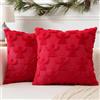 Artscope 2 Pezzi Natalizio Federe in Lana Corta Velluto Copricuscini Morbido Decorativo Fodere per Cuscino Lusso Stile per Divano Camera da Letto Angelo Rosso 40x40 cm