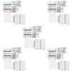 SUPERNIGHT RGBW Connector 90 Degree LED Strip Connectors 5 Pin L Shape for 10mm Wide SMD 5050 2835 RGBW/RGBWW LED Strip Lights PCB LED Corner Connector Kit, 5pcs
