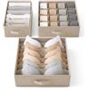 Euphoria Casa Organizer Cassetti, Set Divisori Per Cassetti In Tessuto Per Biancheria, Reggiseni, Calzini, Cravatte - Contenitori Salvaspazio Divisori Cassetti (Beige Nude)