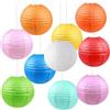 Ehuihuan 10 Pezzi Lanterne di Carta Colorata, 30cm / 12 Lanterne Cinesi Rotonde, Paper Lanterns Paralumi da Appendere Pieghevole per Matrimonio Compleanni Baby Shower Feste Casa Decorazione