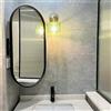 GQJNHUI Specchio da parete angolare orientabile, ovale, 35x60 cm, moderno, nero, oro, bianco, HD, a prova di esplosione, specchio da bagno