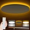 Bowfar Plafoniera LED, Lampada da Soffitto 36W 4200LM con Telecomando Dimmerabile 3000K-6500K, Luce notturna 1800K Ambra, Lampada da Bagno per Soggiorno Cucina Camera Ø39cm, Bianco Rotonda