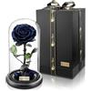 YourRoses - Ziegler&Ribant ourRoses® - Rosa in vaso di vetro con una bellissima confezione regalo, lunga durata e elegante regalo come prova d'amore, un regalo dal cuore (nero)