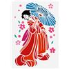FINGERINSPIRE Geisha - Ombrello stencil, 21 x 29,7 cm, in plastica PET con fiori di ciliegio, pittura stencil vuoti, ombrello da donna, disegno a tema umano per decorazione da parete