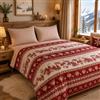 Tex family Completo Lenzuola Tirolese Rosso Chalet Valgardena - 100% Cotone Made in Italy - Cuori Cervi Baite Montagna - Due Piazze