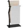 OUTBROS Portasciugamani da bagno autoportante, portasciugamani a 2 bracci, scaffale per asciugatura ed esposizione con ripiano, porta asciugamani per soggiorno, 40 x 20 x 80 cm, nero