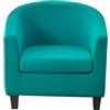 WWQQKJ Copripoltrona 1 Posto Chesterfield Elasticizzato 2 Pezzi Tinta Unita Fodere Poltrona da Cocktail Antiscivolo con Coprisedile per Bar Soggiorno Camera da Letto Club(Turchese)