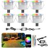 INDARUN Faretto da incasso per pavimento, impermeabile IP67; diametro: 31 mm. Illuminazione per terrazza, patio, sentieri, muri, giardini, decorazioni da interno ed esterno, Rgbw + Wifi Contrôleur, 6 pièces