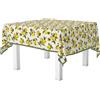 HOME ZEN HOUSEHOLD LINEN TOVAGLIA PLASTICA LAVABILE PVC IMPERMEABILE COPRITAVOLO PLASTIFICATO STAMPATO CON BORDINO FELPATA ANTIMACCHIA WATERPROOF (140X140CM, LIMONE)