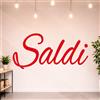 Gigio Store Kit 5 Adesivi SALDI per Vetrine Negozi - Scritte Prespaziate Senza Sfondo in Vinile Rimovibile - Vetrofanie Saldi Estivi/Invernali, Allestimento Vetrine (60x25 cm - Rosso - C)