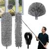 QuazarPyon Spolverino telescopico 6 m, Outil de Nettoyage de gouttière de Manches Télescopiques da 1,5 a 4,9 m, Brosse de nettoyage Pour Nettoyer Les Feuilles, la Neige, et Les déversements de Toit