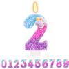 TESGADGETS Candele di Compleanno con Impronte - Candela con Il Numero 2, Topper per Torta con Impronte di Gatti e Cani, Decorazioni per Il 2° Compleanno in Stile Cartone Animato per Ragazzi e