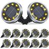 LuJasi Luci Solari per Giardino IP65, Nuovo stile 2026 Lampade Solare Esterno Incasso Faretti a Terra Luce Sepolta Solare Impermeabile per Prato Vialetto Scala Paesaggio (14, bianco caldo)