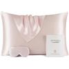 Vespersilk 100% vera seta di gelso federa e maschera per il sonno per capelli e pelle, su entrambi i lati, 19 momme pura seta naturale, resistente e di lunga durata (standard 50 x 75 cm, rosa)