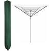 PATIO PLUS Copertura Stendibiancheria Rotante, Copri Protettivo Impermeabile per Stendini A Ombrello, Copri Stendibiancheria Rotanti con Cerniera, 180x15x15cm, Verde