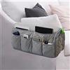 Lyirfan Organizer per bracciolo del divano, antiscivolo, con 14 tasche, per cellulare, TV, telecomando, riviste, occhiali, iPad (Grigio)