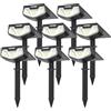 SUNNMO 8 Pezzi Faretti Solari a LED da Esterno, Lampade Luci Solari da Giardino Potenti 3 Modalità 32 LED IP65 Impermeabile Luce Faretto LED da Esterno Solare per Giardino Piante Albero Luce Fredda