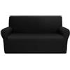 Morbidissimi Copridivano 2 posti Comfort Elasticizzato da 110 a 180 cm T722 [Nero]