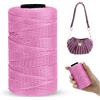 LEREATI Cordino per Borse Uncinetto Piatto Filo Macrame 1mm x 230m Macrame Corda Colorata Cordoncino per Borse a Uncinetto, Arazzo da Parete, Acchiappasogni, Fai da Te (Rosa Chiaro)