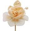 ARTE DEGLI ARGENTI N.12 BOUQUET MAZZETTO ROSA COLORE BEIGE-AVORIO con PERLINE ALTEZZA Cm.15 con 5 RACCHETTE PORTA CONFETTI SEGNAPOSTO NOZZE COMUNIONE CRESIMA AT2538/BG
